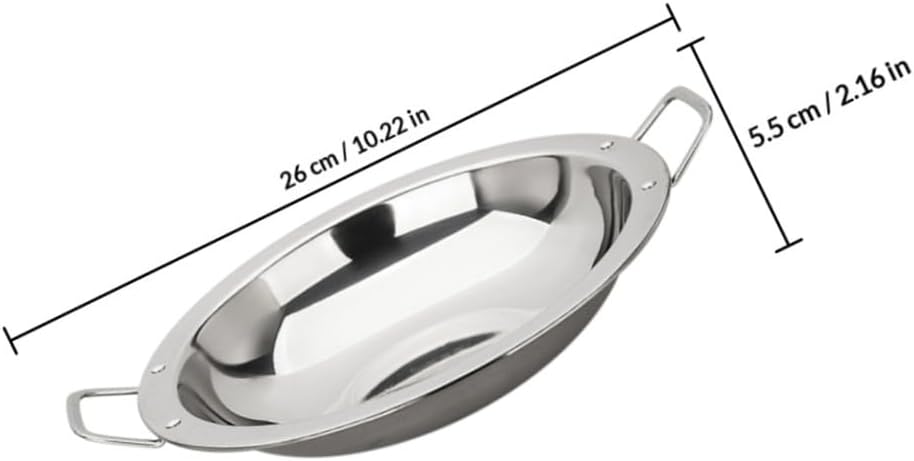 SHOWERORO Stainless Steel Pot Cookware Induction Pan Household Paella Pan Kitchen Supply Easy Clean
