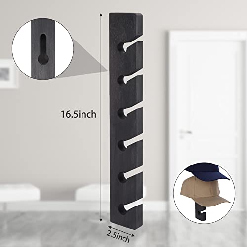 Keletop Hat Rack For Wall Baseball Cap Organizer Hanger (2 Pack) Modern Wooden Hat Holder Wall-Mounted Caps Display For Closet Door Bedroom Entryroom Laundry (Gray) #TOP4