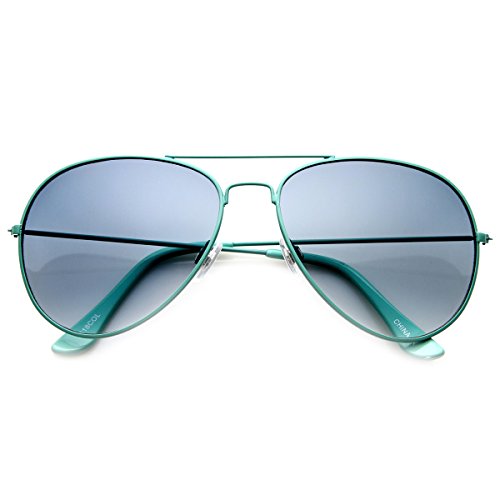 zeroUV Classic Metal Tearddrop Bright Color Aviator Sunglasses w/Spring Hinges