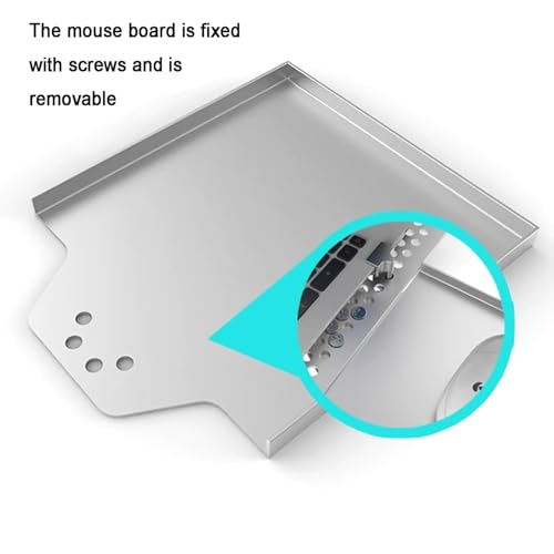 Soporte de pared para portátil con brazo ajustable y bandeja para mouse, plataforma de refrigeración ventilada, bandeja de movimiento completo, capacidad de peso de 8 kg para estaciones de trabajo de