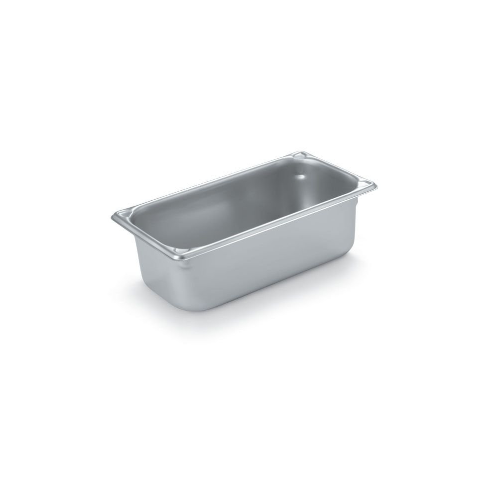 Steam Table Pan by Vollrath – 12.4 x 3.6 inches (base area: 44.64 sq. inches), 4.1 quarts, Silver, Model 30342