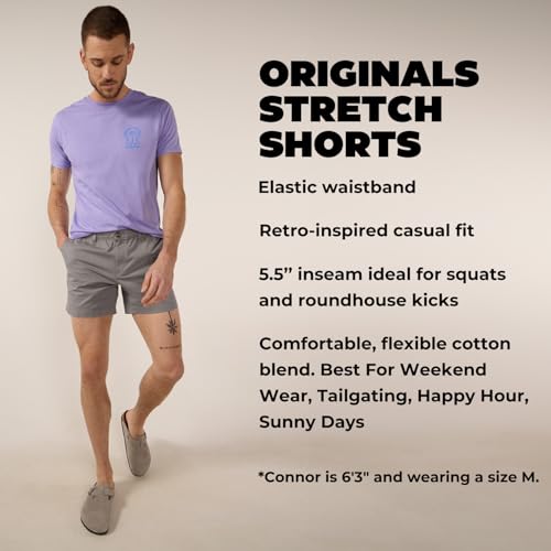 Image of Chubbies Chino Shorts Men 5.5 Inch - Mens Shorts Casual with Elastic Waistband, Side and Back Pockets, Stretch Cotton Blend