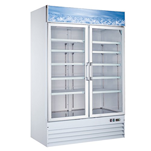 OMCAN 50075 53" 2 Swing Glass Doors Display Freezer Merchendizer | Fridge.com