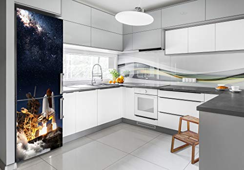 Cubierta del refrigerador autoadhesiva 70x190 cm pegatinas pared decoración cocina cohete 3