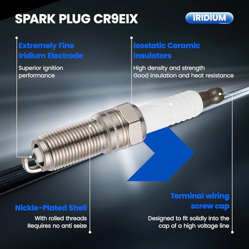 Image of 4114944849 Iridium Spark Plugs 16 Pack - Compatible with Dodge Ram 1500 2003-2008, 5.7L V8 Engine - Replaces 4114944849 Spark Plug