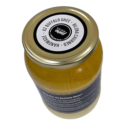 Image of Pure Whites A2 Buffalo Desi Ghee 1000 ml | Traditional Bilona Method | Danedar Texture & Rich Aroma | Made from Buffalo Milk | Suitable for Daily Cooking & Sweets | Pure, Tasty & Natural