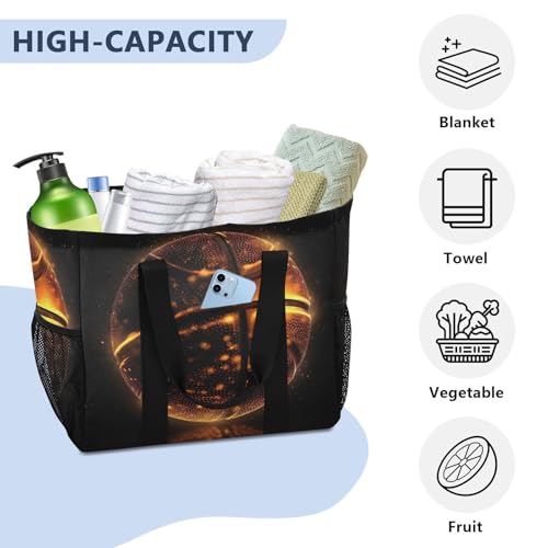 Nander Basketball Foldable Tote Bag Waterproof Sandproof Women Beach Bag Handbag Gym Bag Travel Shopping Bag4