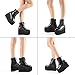NEJKG Women's Lace up Platform Gothic Ankle Booties Back Zipper Comfortable Round Toe Non Slip Wedge Dress Booties for Fashion Party Prom (8.5)