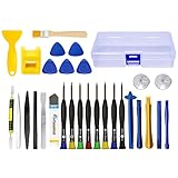 ★【Rendimiento de alto costo】El kit de herramientas de reparación puede ayudarlo a desarmar su teléfono, tableta, MacBook para reemplazar la pantalla, limpiar el interior, reemplazar la batería y más. También puede usarlos para reparar sus anteojos, relojes y otros equipos. Su rendimiento de alto costo lo convierte en un regalo ideal para aficionados al bricolaje, ingenieros técnicos, entusiastas de la electrónica, etc. (Si tiene un problema con el producto, envíe un correo electrónico)