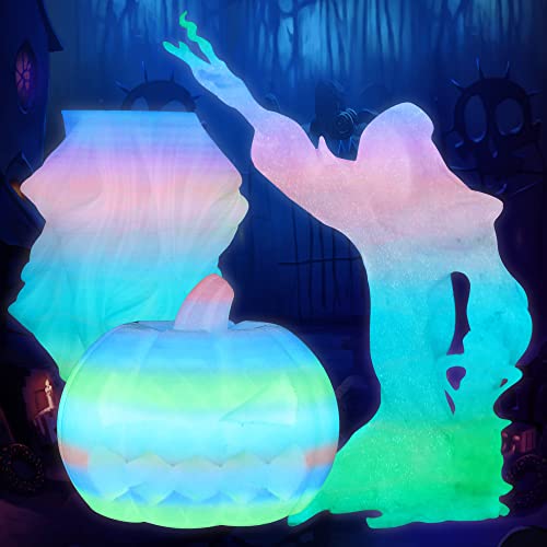 Image of Glowing in Dark Multicolored Fast Color Gradient Change Rainbow PLA 3D Printer Filament, 1.75mm 1Kg Multi Colored 3D Printing Material, Widely Fit for 3D Printers with Extra PLA Sample Pack by TTYT3D