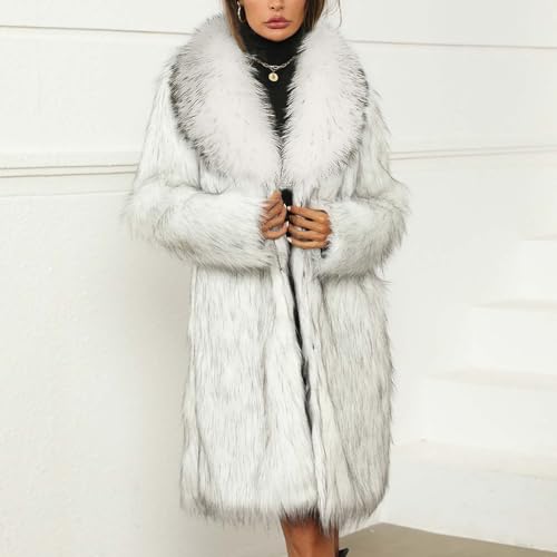 Faux Fur Coat Women Long Fuzzy Fleece Jacket Open Front Cardigan Fur Lapel Coat Warm Winter Coats Fashion Outfits2