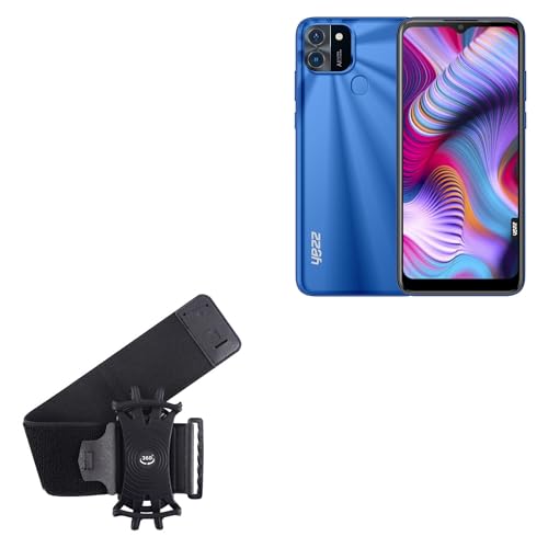 BoxWave Holster Compatible with Yezz Art 3 Lite - ActiveStretch Sport Armband, Adjustable Armband for Workout and Running - Jet Black