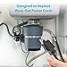 Clear Power 10 ft 3-Wire Heavy Duty Power Cord, Replacement Cord 14/3 SJT for for Power Tools and appliances, Black, 3 Prong Grounded Plug, DCIC-0007-DC