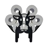 Sanics Ersatzrollenhalter Freistehend - WC Papierhalter - Kuh - Toilettenpapierhalter Schwarz - Tier