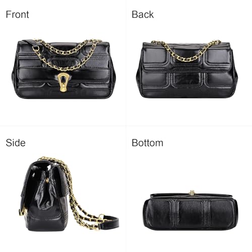 Image of Over Earth Quilted Leather Crossbody Bags for Women Chain Shoulder Purse