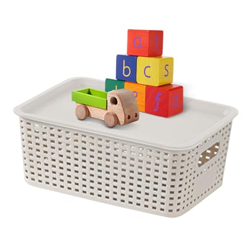 Panier tissé avec couvercle design chic boîte rangement durable
