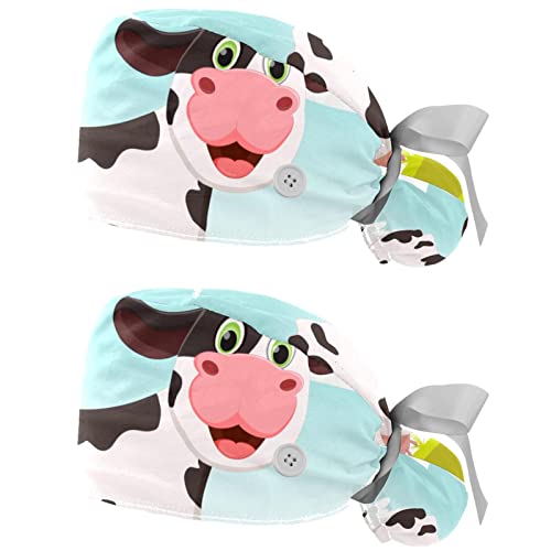 Casquettes de Travail Vache anti-transpiration : Chapeaux bouffants JDEZ pour cheveux longs