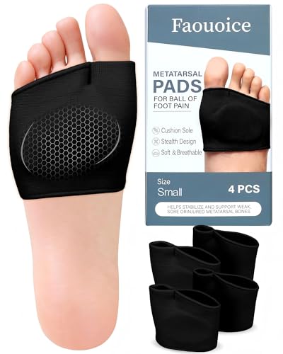 2 Pairs Metatarsal Pads - Gel Ball of Foot Cushions for...