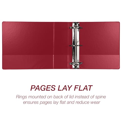 Image of Samsill Durable 4 Inch Binder, Locking D Ring Binder, Customizable Clear View Cover, Red, 6-Pack, Holds 775 Pages