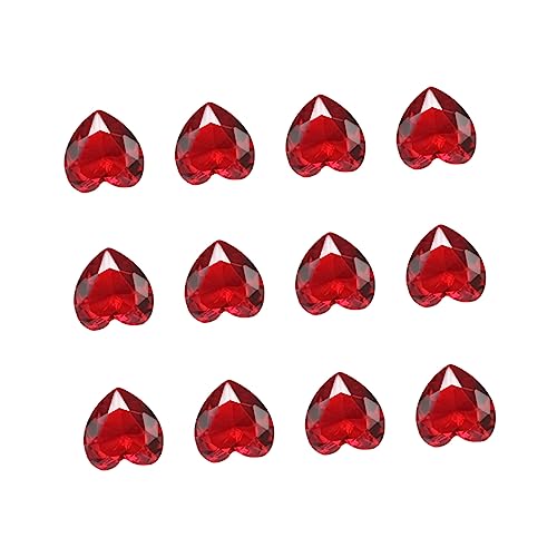 10pcs Heart Charm Heart Shaped Glass Heart Ornament red Heart gem Glass vases Rose Heart Stone Wedding Table Centerpiece Diamond Confetti Ornaments red Fake Filling Heart Beads