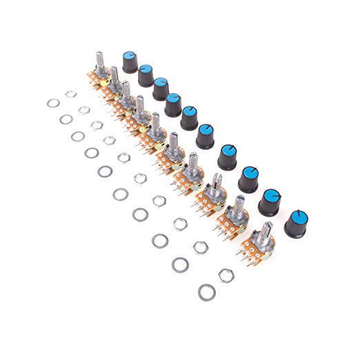 ANGEEK 10 potenciómetros WH148 B10K Dual estéreo de 6 pines con tuercas y discos