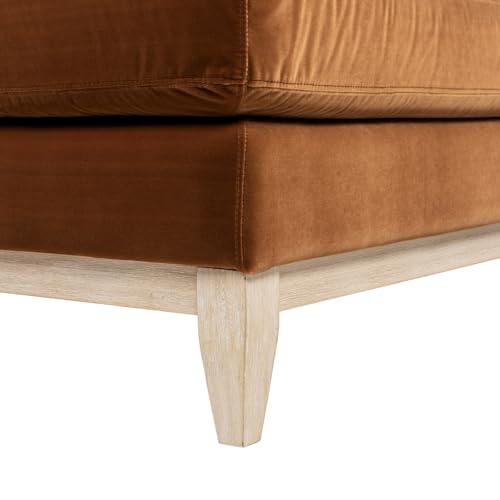 Jennifer Taylor Home Knox 65\" Modern Farmhouse Chaise Lounge Chair, Burnt Orange Performance Velvet
