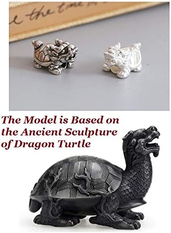 Vista 4 de Feng Shui - Pulsera de riqueza de tortuga de dragón tibetano 999, pulsera de plata pura estilo chino rojo antiguo auspicioso brazalete de la suerte