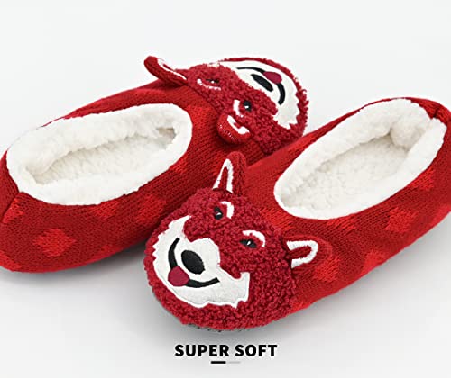Image of DICUIRD Womens Animal Slipper Socks Non Slip Gripper House Slippers