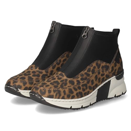 Rieker N6352-90 Botas de mujer textil y sintéticas en combinación marrón, Marrón combinado., 40...