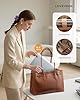 LOVEVOOK Handtasche Damen Groß, 15,6 Zoll Laptoptasche Arbeitstasche Tote Bag Elegant, Wasserdicht Leder Schultertasche Uni Shopper Tasche Lehrertasche für Business Schule Büro, Braun #5