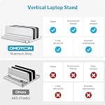 OMOTON Dual Vertical Desk Laptop Stand Holder, Fits MacBook Air/Pro, Silver - Image 2