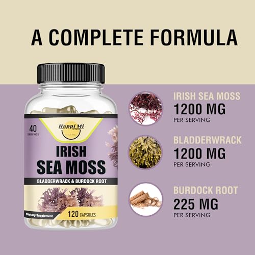 Irish Seamoss Capsules 2625mg per Serving - Made with Organic Seamoss, Bladderwrack & Burdock Root for Digestive & Immune Support - Image 5