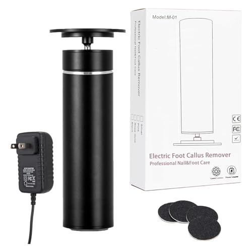 HEVOY Lima eléctrica para pies, removedor de callos de pies de velocidad ajustable, removedor de callos para pies con 60 discos de papel de lija, herramienta de pedicura para hombres y mujeres, para