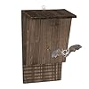 Relaxdays Abri à Chauves-Souris, Large Refuge pour chauvesouris, HxLxP : 37 x 22 x 12,5 cm, nichoir, Bois, Marron