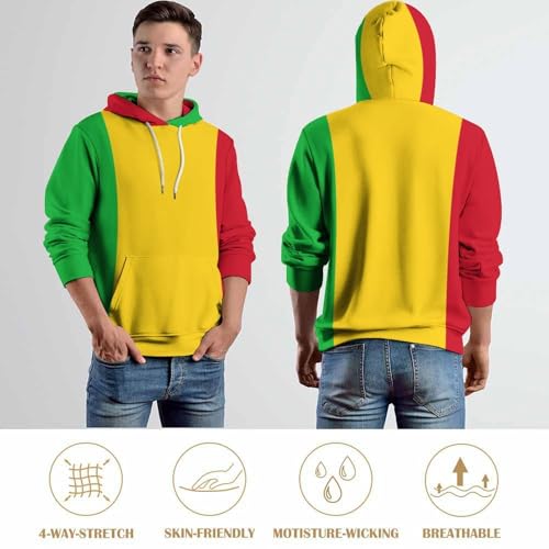 Sweat a capuche homme drapeau Mali pull confortable avec poche - 6