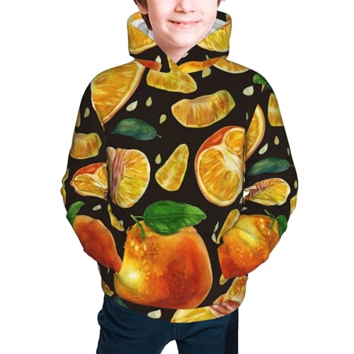 Tangerine Kids Pullover Hoodies Boys Sweatshirts Girls Athletic Clothes with Pocket2