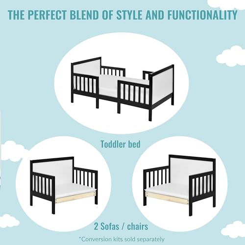 image for Dream On Me Hudson 3-in-1 Convertible Toddler Bed, 4 Safety Guard Rail