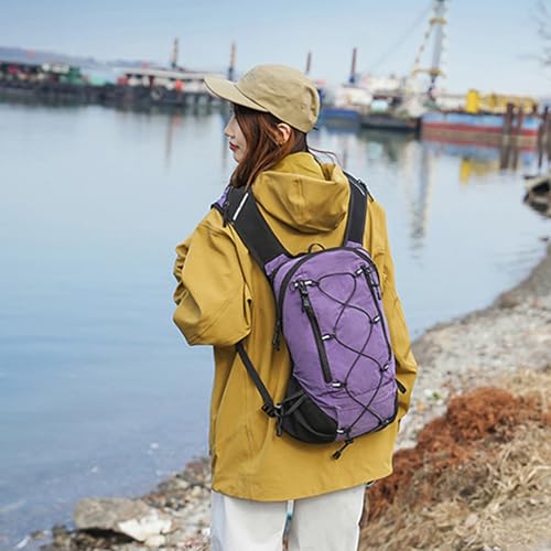 Sac à dos violet ergonomique et multipoches pour camping