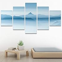 SIGNWIN 5 Panel Canvas Wall Art Abstract Colorful Decorative Elements Modern Artwork for Home Decorations Ready to Hang - 60