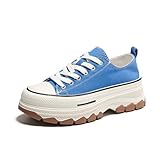  Soft-Soled Casual Sportschuhe Mode Platte Schuhe Low-Top-Leinwand Schuhe runden Kopf dicken Boden Muffin Schuhe leichtes Gewicht Frauen Walking Schuhe