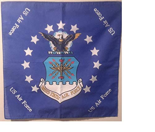 K's Novelties 22"x22" Blue Air Force Emblem Lettering Insignia Bandanna