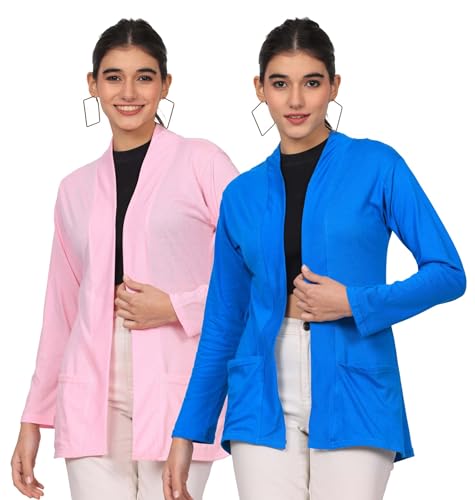 Image of Women's Cotton Shrugs with Pockets, Summer Shrugs for Ladies, Pack of Two