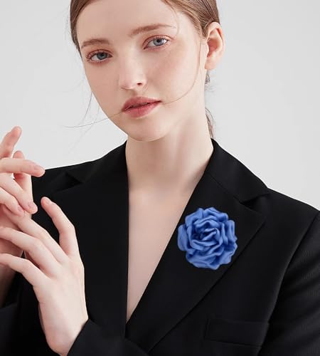 Image of Dainty Peony Rose Flower Brooches Lapel Pins Delicate Elegant Fabric Flowers Brooch Pin for Women Flower Corsage for Wedding Party Accessories Jewelry Gifts100mm