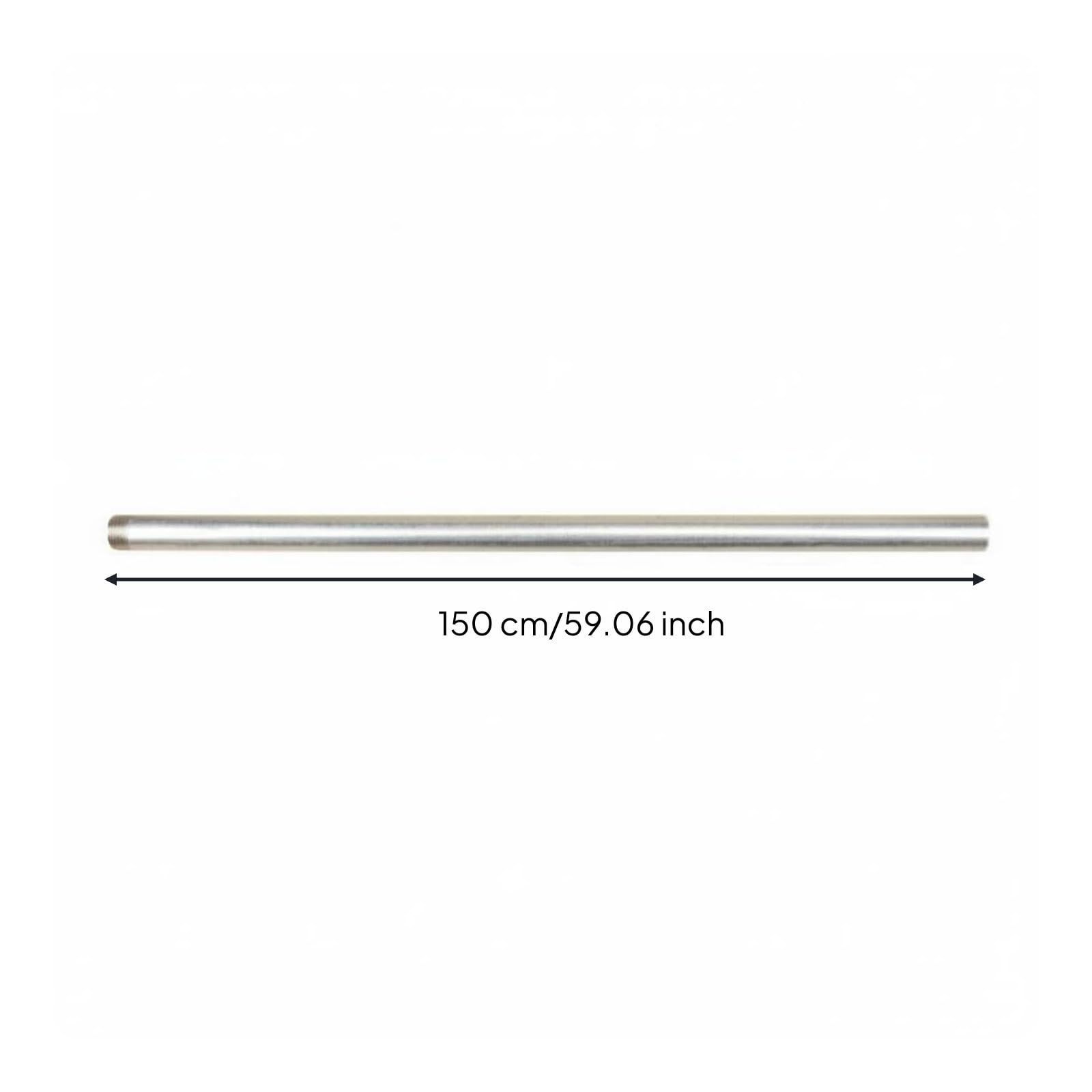 Abrazadera de Fontanería Tubo de Acero para Abrazadera Conducto Metálico Barra Redonda Pieza de Fijación Estructura Sencilla para Banco de Trabajo Mantenimiento Bricolaje, 150cm