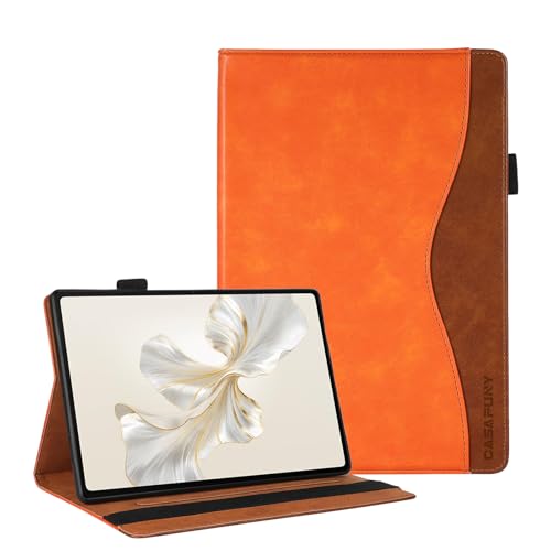 Coque Honor Pad 9 12.1 étui orange en cuir PU avec poche pour document