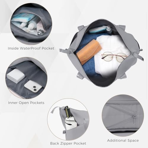 5 Piece Luggage Set With Expandable Duffel Bag & Foldable Backpack - 20"/24"/28" Suitcases with 360° Spinner Wheels, TSA Lock, Grey3