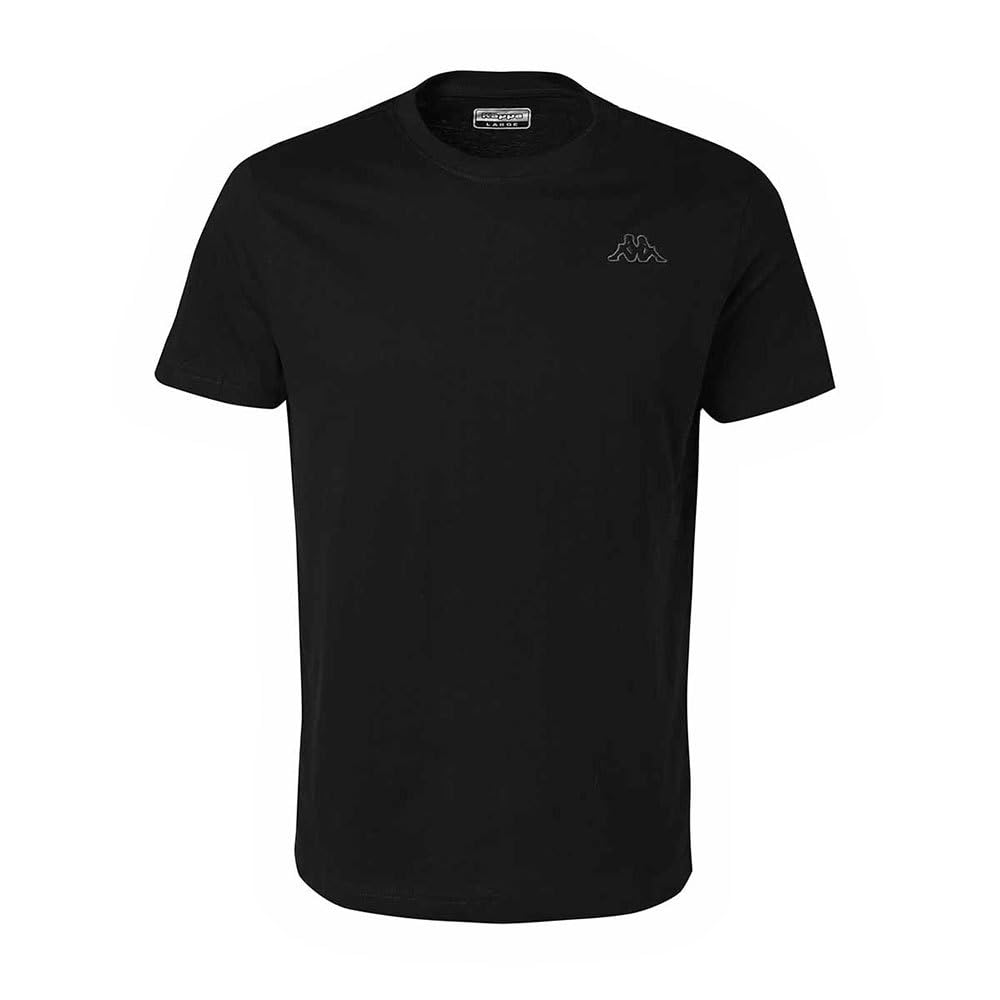 Kappa Cafers Slim tee Men's Stylish Comfort Technical T-Shirt, Black/Black Greyish, S