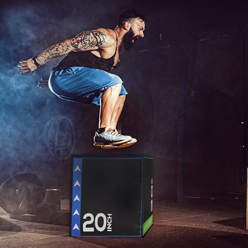 Image of BalanceFrom 3-in-1 Foam Plyometric Jump Box for Home Gym, Multiple Heights.