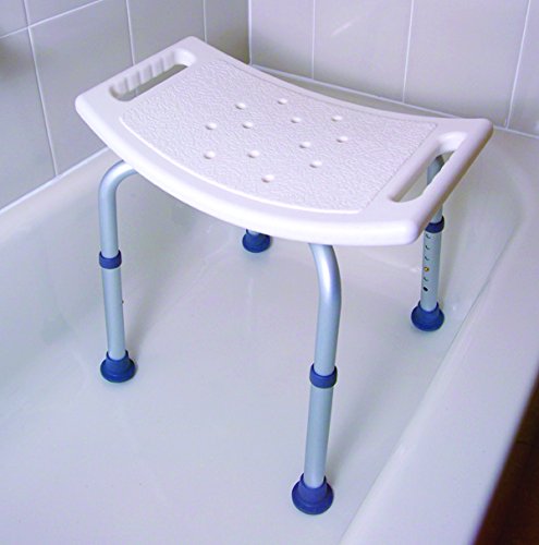 Essential Medical Supply Shower Bench, White Molded Plastic