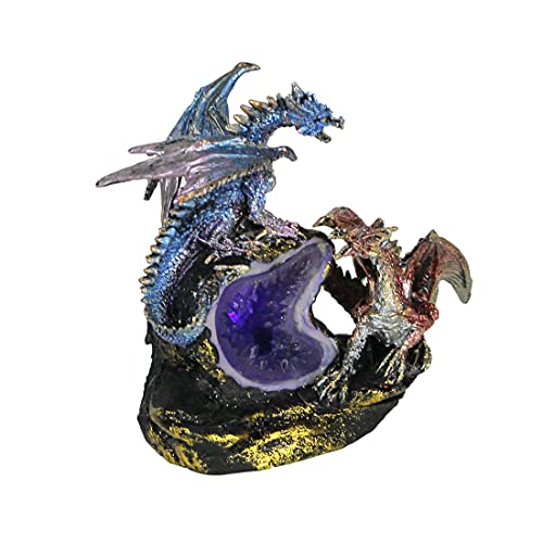 Estatua de dragones batalla LED 6.5 pulgadas miniatura 2